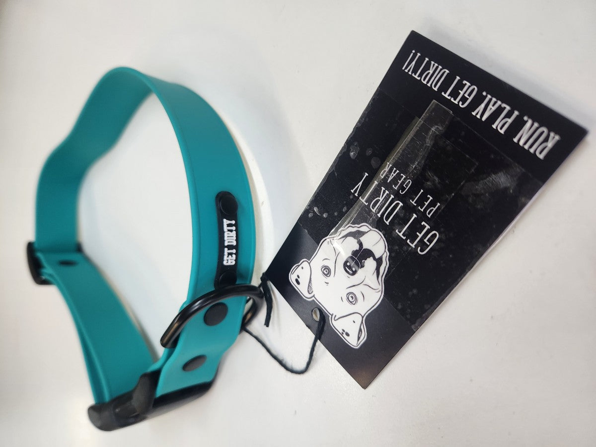 LocalID_58911 Get Dirty - 1" Fully Adjustable Collar - Biothane - Teal