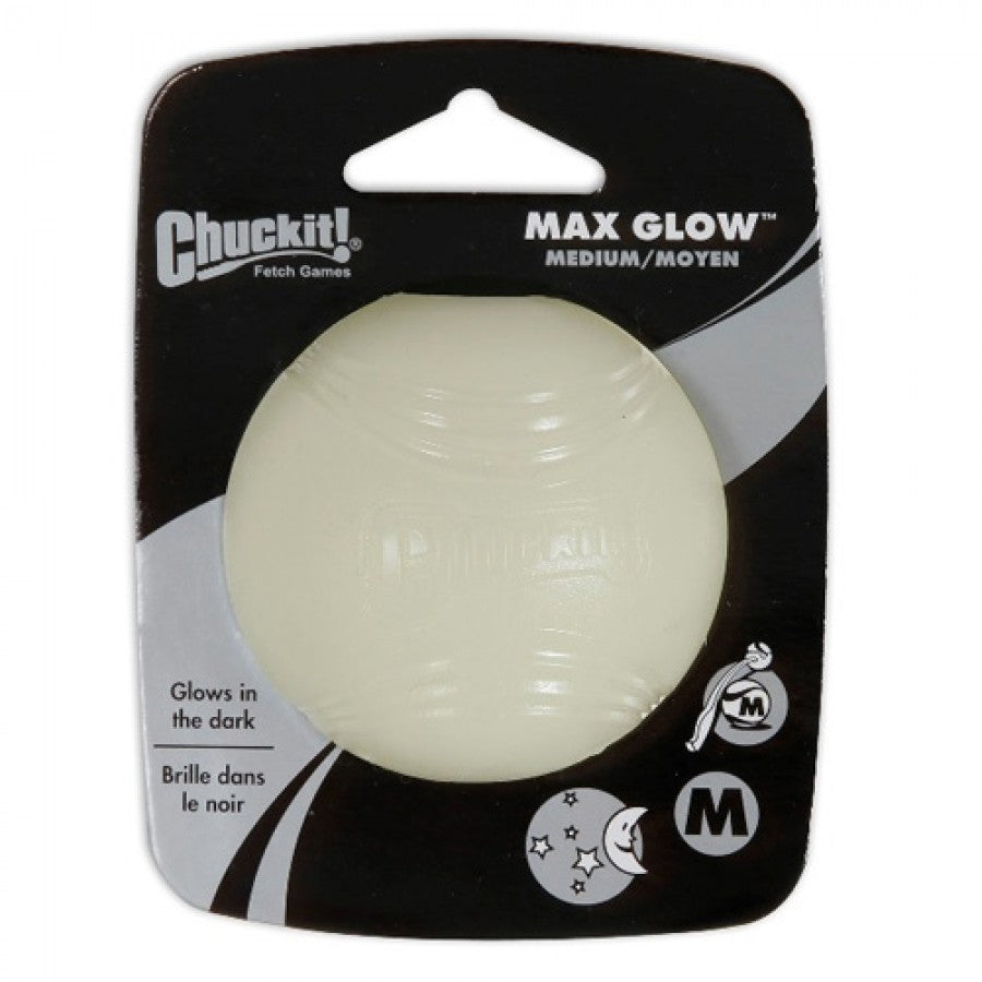 *DISC* Chuckit! - Max Glow Ball Dog Toy - MEDIUM - 6.35CM (2.5in)