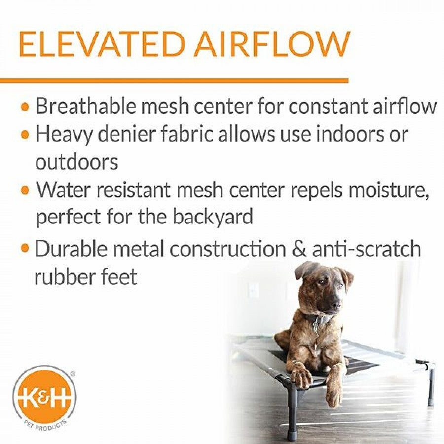 LocalID_64765 K and H - Pet Cot Mesh - CHARCOAL - LARGE - 76 x 107 x 17.8CM (30x42x7in)