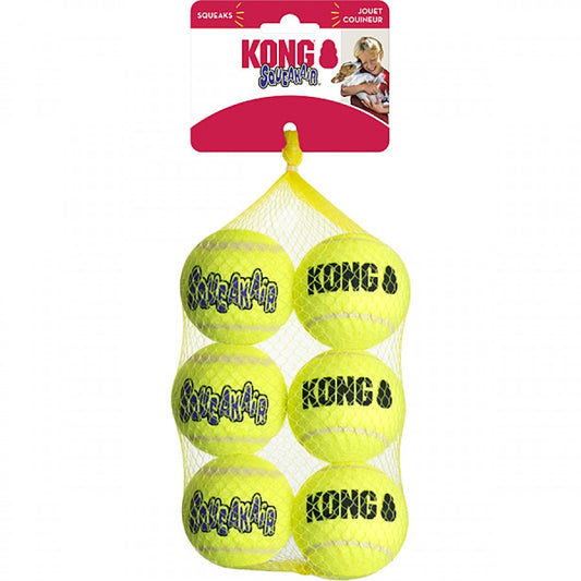 LocalID_69750 KONG - AirDog Squeaker Tennis Ball Dog Toy - MEDIUM - 7CM (2.5in) - 6PK