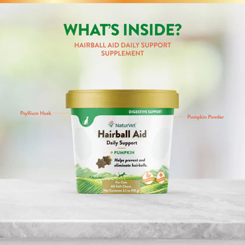 LocalID_70997 NaturVet - Soft Chew Hairball Plus Pumpkin - 60CT - 90GM (3.1oz)