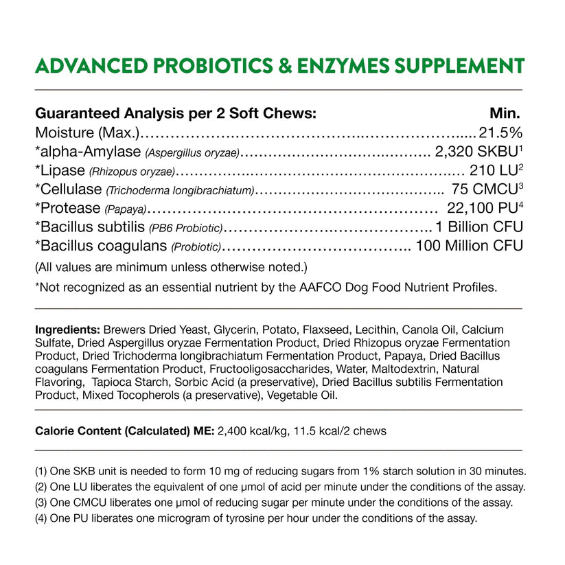 LocalID_70923 NaturVet - Advanced Soft Chew Probiotic & Enzymes - 168GM (5.9oz) - 70CT