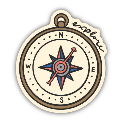LocalID_70741 Stickers Northwest Inc. - Explore Compass Sticker - 8.5x8.5CM (3x3in)