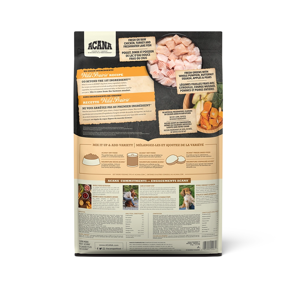 LocalID_67969 Champion Foods - Acana REGIONALS - WILD PRAIRIE Dry Dog Food - 6KG (13.2lb)