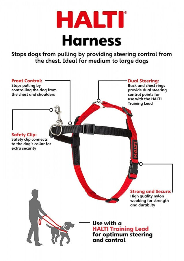 LocalID_15722 A Company of Animals - Halti Harness - Black/Red - Description