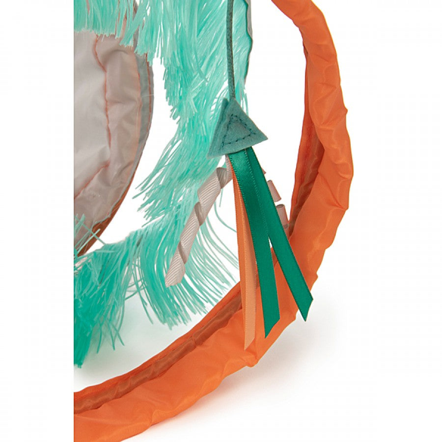 *DISC* SmartyKat - Fringe Frenzy Spring Tunnel Teal Cat Toy - 51CM (20in) Long