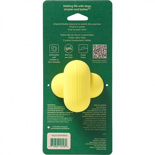 LocalID_67302 Earth Rated - Rubber Fetch Toy - YELLOW - LARGE - 8CM (3in)