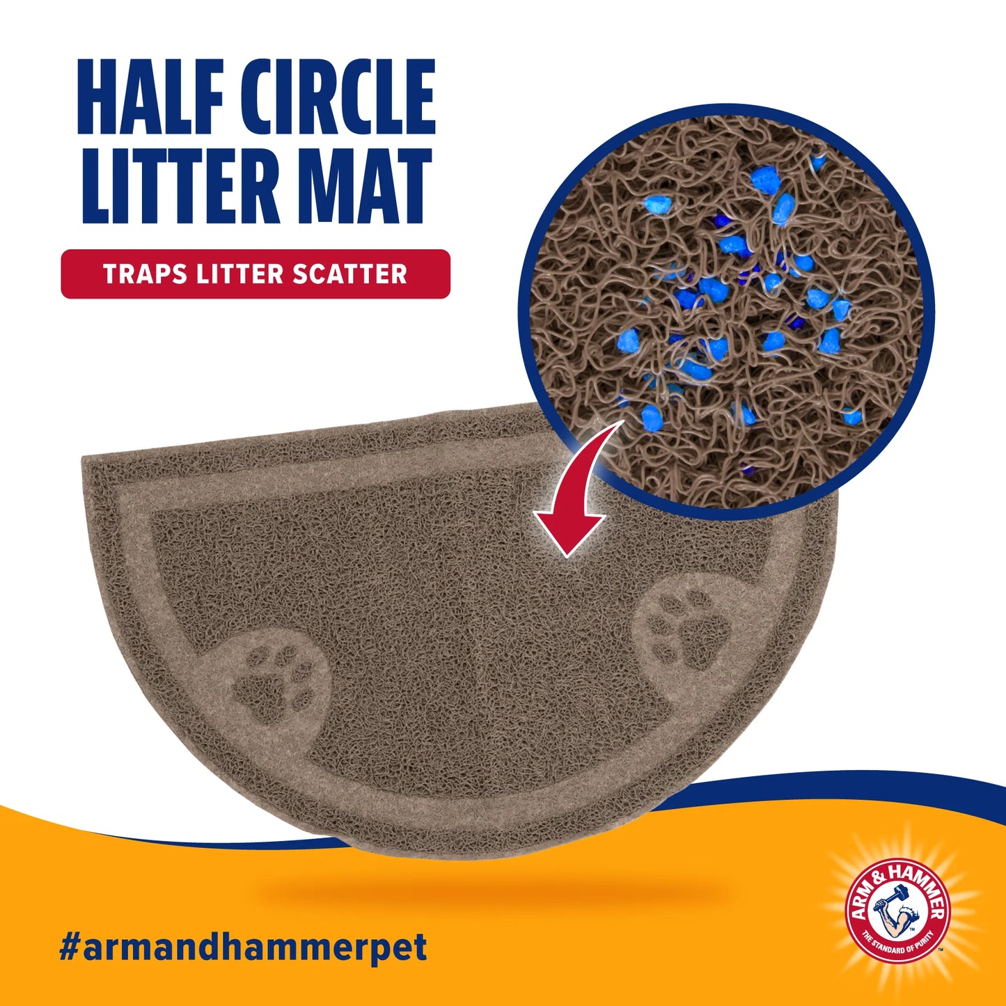 LocalID_69160 Arm and Hammer - Half Circle Litter Mat - 59.7 x 35.6CM (23.5 x 14in)