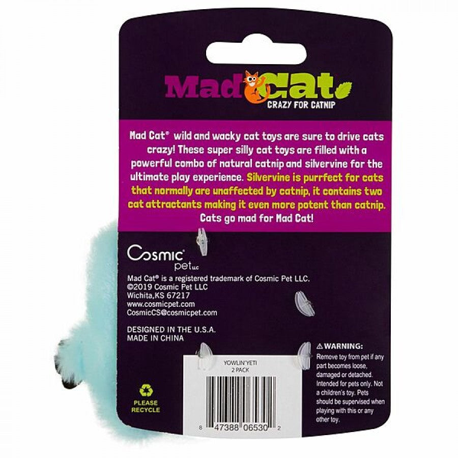 *S.O. - Up to 2 Week Wait* Mad Cat - Yowlin Yeti Cat Toy - 10CM (4in) - 2PK