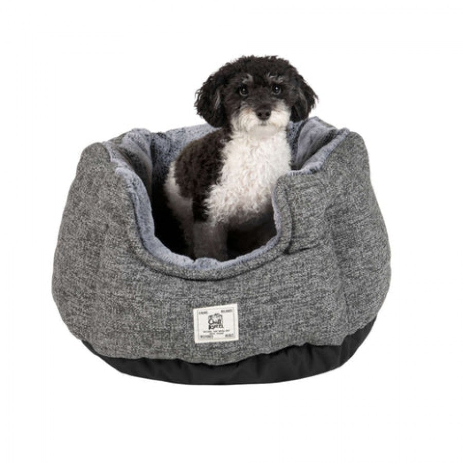 LocalID_66164 Dog Gone Smart - Chill Kuzzi FIR Round Bed - GREY - 91.5 x 91.5 x 38CM (30x30x13in)