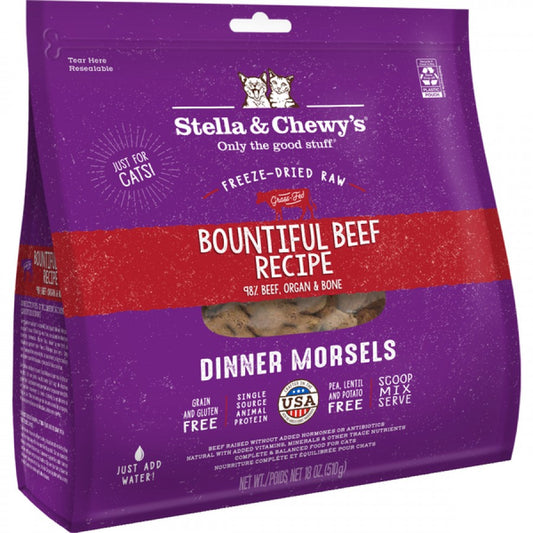 *S.O. - Up to 2 Week Wait* Stella and Chewys - FD Bountiful BEEF Morsels Cat Food - 510GM (18oz)