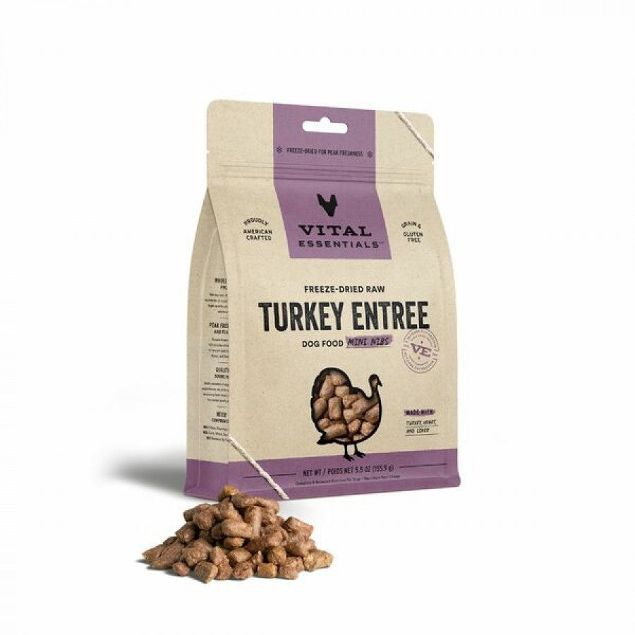 LocalID_64441 Vital Essentials - Freeze Dried Raw TURKEY ENTREE Mini Nibs Dog Food - 155.9GM (5.5oz)