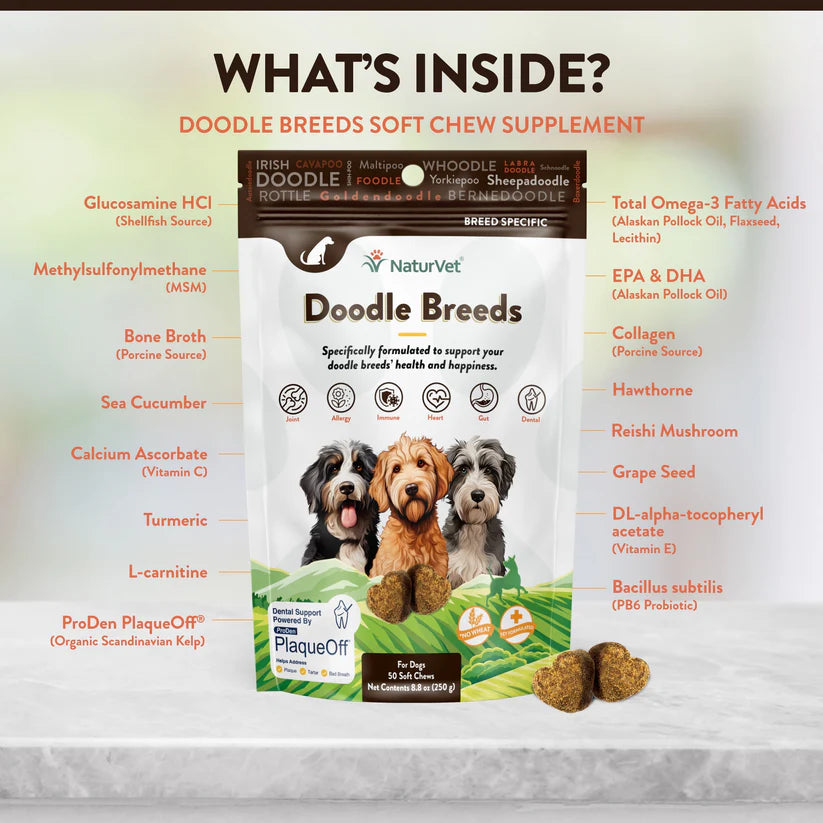 LocalID_68523 NaturVet - Soft Chew Doodle Breed - 250GM (8.8oz) - 50CT