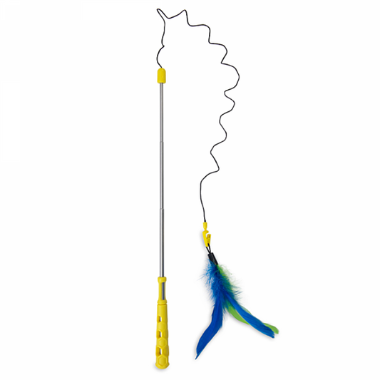 *DISC* JW Pets - Telescopic Flutter-ee Feather Wand Cat Toy - 122CM (4ft)