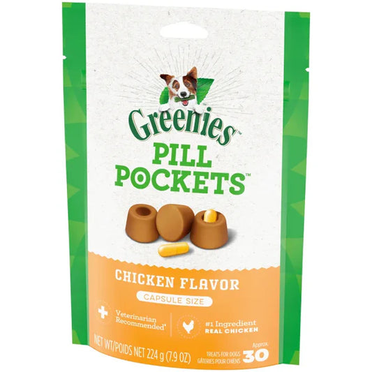LocalID_68299 Greenies - Canine Pill Pockets CHICKEN Dog Treat - 224GM (7.9oz) - 30 Caps