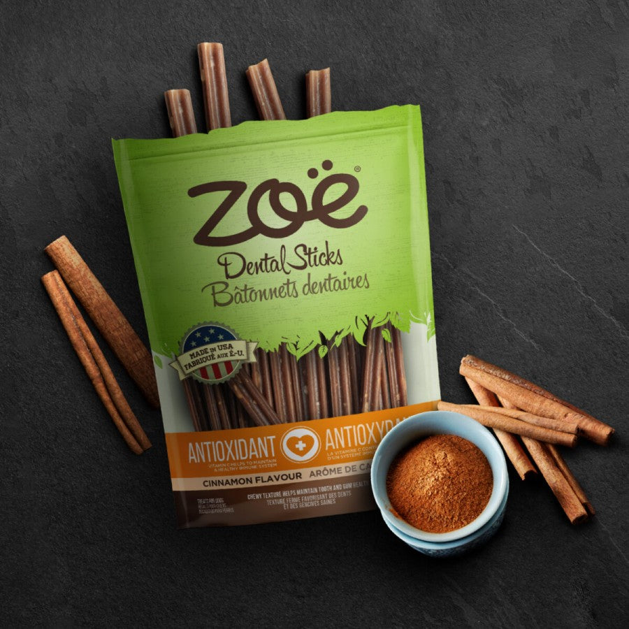 Zoë - Dental Sticks for Dogs - Antioxidant - CINNAMON Flavour - LARGE - 27.2KG (60lb) and Up - 187GM (6.6oz)