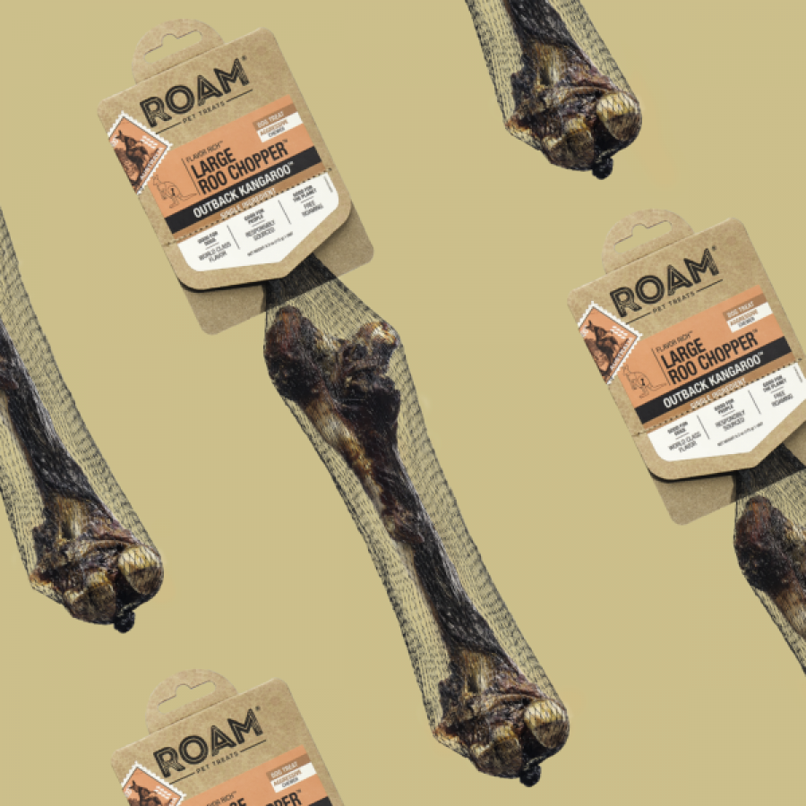 LocalID_68921 Roam - Roo Chopper - Outback KANGAROO Dog Chew - MEDIUM-LARGE - 175GM (6.2oz) - 1PK