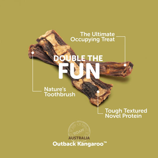 LocalID_68923 Roam - Roo in Two - Outback KANGAROO Dog Chew - 90GM (3.1oz) - 2PK