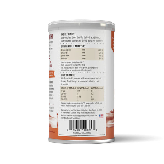 LocalID_70839 Honest Kitchen - Daily Boosters Instant BEEF BONE BROTH with TUMERIC - 102GM (3.6oz)