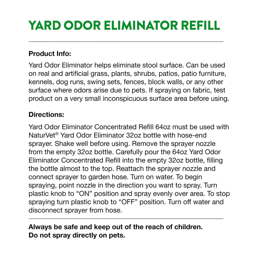 NaturVet - Yard Odor Eliminator Refill - 1.89L (64oz)
