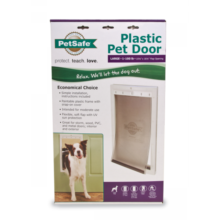 LocalID_45411 PetSafe - Plastic Pet Door White - Large - 10 1/4 x 16 1/4 in