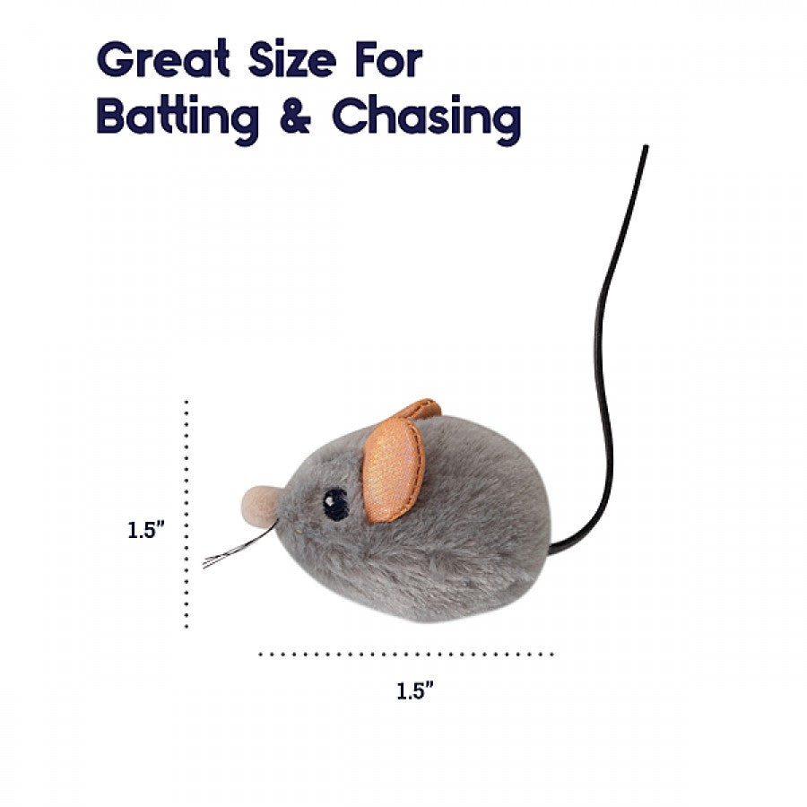*DNR* Petstages - Squeak Squeak Mouse Cat Toy - GREY - 7CM (3in)