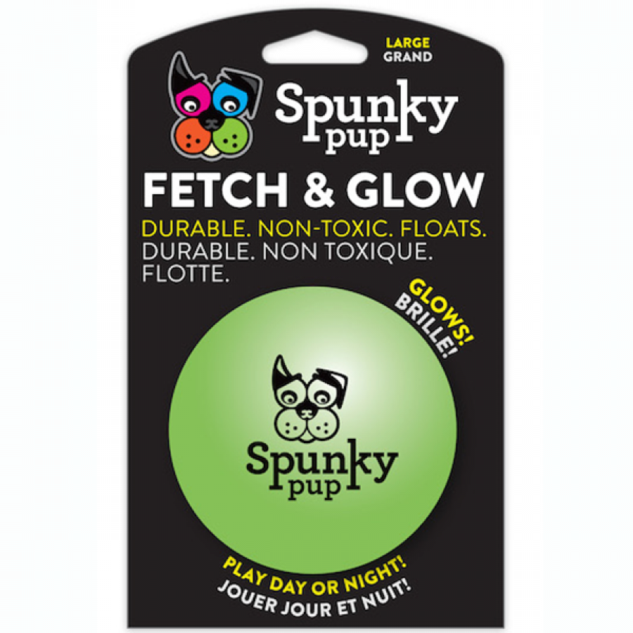 LocalID_39483 Spunky Pup - Fetch and Glow Ball - Large 8cm (3.15in)