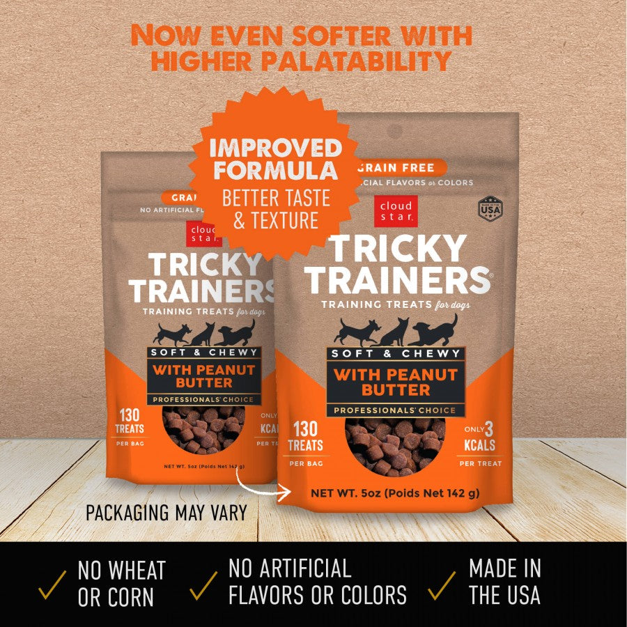Cloud Star - Tricky Trainers Chewy GF PEANUT BUTTER Dog Treat - 340GM (12oz)