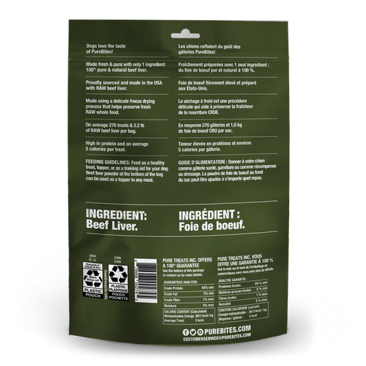LocalID_68736 PureBites - Freeze Dried BEEF LIVER Dog Treats - 120GM (4.2oz)