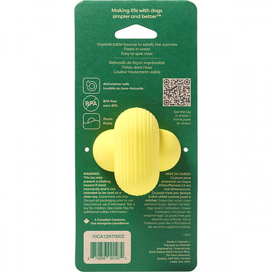 LocalID_67300 Earth Rated - Rubber Fetch Toy - YELLOW - MEDIUM - 6.5CM (2.5in)