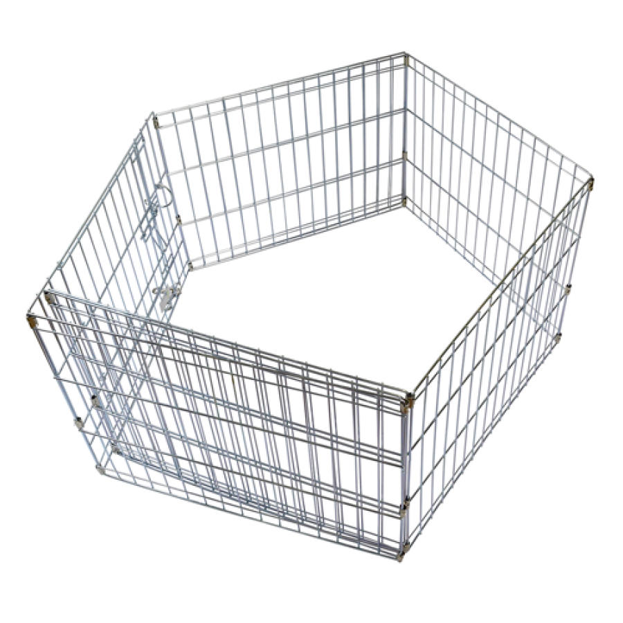 LocalID_41124 Unleashed - Exercise Pen Zinc Silver 8 Panels - 61x76cm (24x30in)