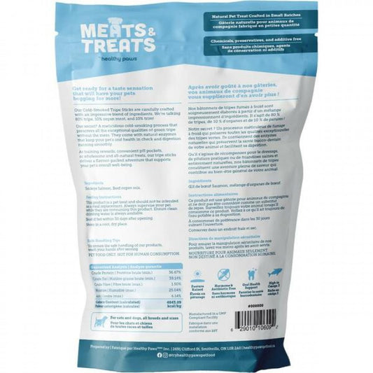 LocalID_70798 Healthy Paws - Cold Smoked Tripe SALMON and BEEF Dog Treats - 8PK