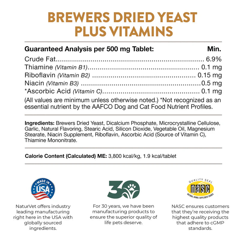 LocalID_70939 NaturVet - Brewers Yeast & Garlic - 50GM (1.76oz) - 100CT