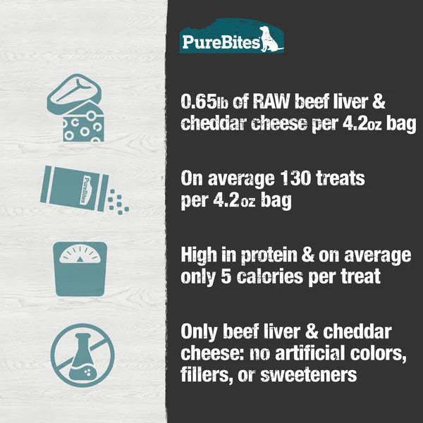 LocalID_68784 PureBites - Freeze Dried BEEF AND CHEESE Dog Treats - 120GM (4.2oz)