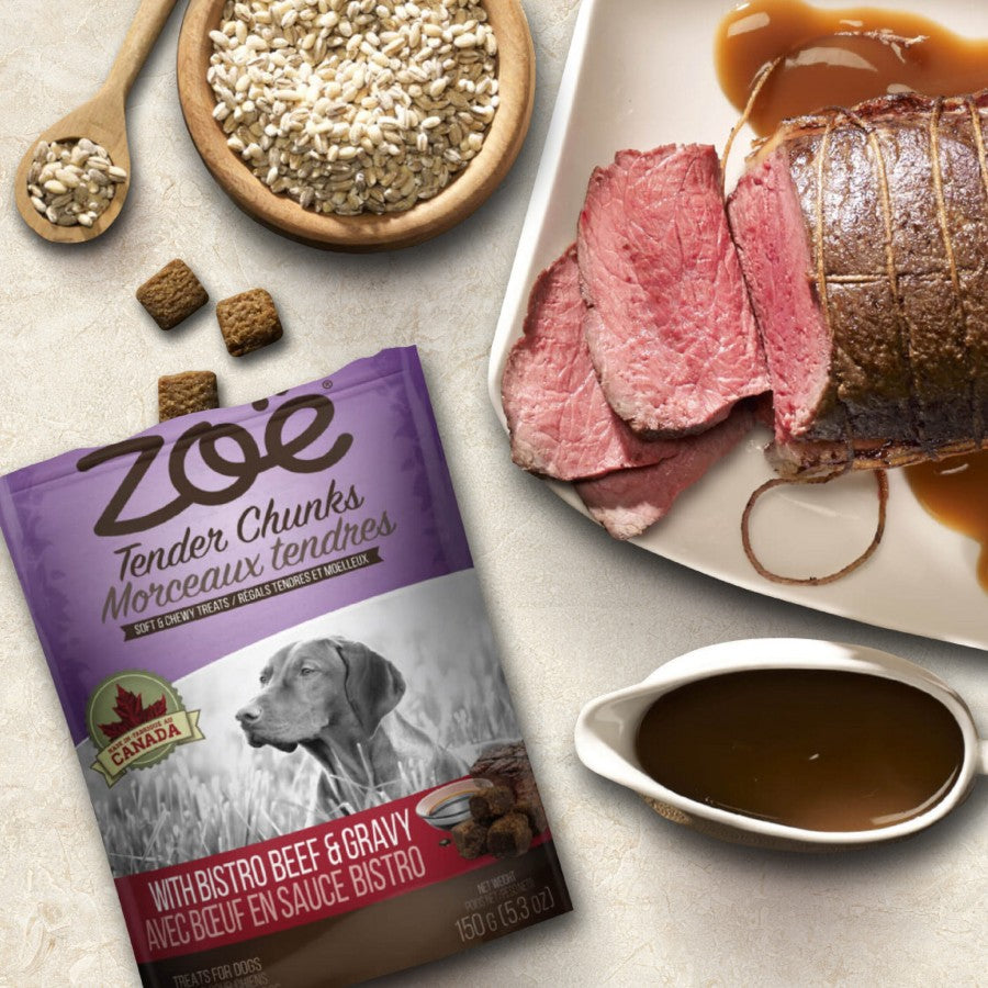 Zoë - Tender Chunks Dog Treat - Bistro BEEF and GRAVY - 150GM (5.3oz)