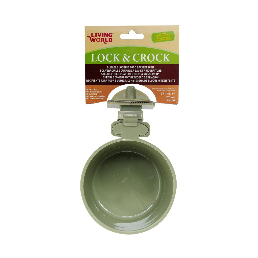 Living World - Lock & Crock Dish - OLIVE GREEN - 20oz