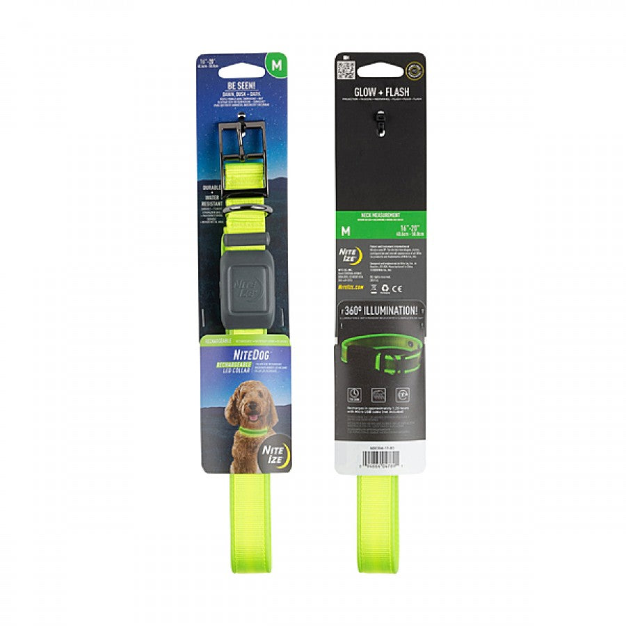 LocalID_66564 Nite Ize - NiteDog Rechargeable LED Collar - LIME - MEDIUM