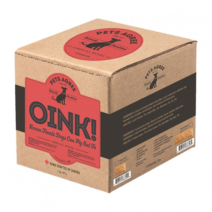 *S.O. - Up to 2 Week Wait* Pets Agree - Oink Bars BACON Dog Treat - SMALL - 907GM (2lb)