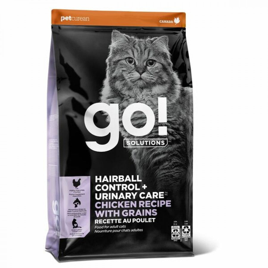 LocalID_64671 Petcurean - GO! Hairball & Urinary CHICKEN with GRAINS Dry Cat Food - 5.44KG (12lb)