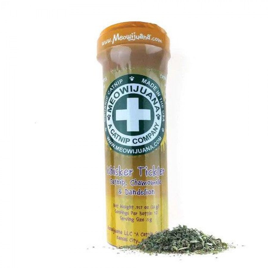 *DNR* Meowijuana - Whisker Tickler - Catnip, Chamomile and Dandelion - Large Bottle - 26GM (.917oz)