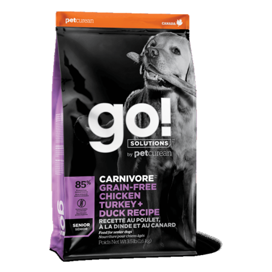 LocalID_50513 Petcurean - GO! Carnivore GF CHICKEN TURKEY DUCK SENIOR Dog Food - 5.4kg