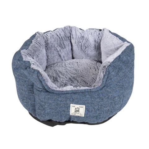 LocalID_66167 Dog Gone Smart - Chill Kuzzi FIR Round Bed - GREY - 91.5 x 91.5 x 38CM (30x30x13in)