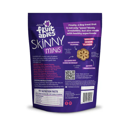 LocalID_71511 Fruitables - Skinny Minis GRILLED BISON Chewy Dog Treats - 141GM (5oz)