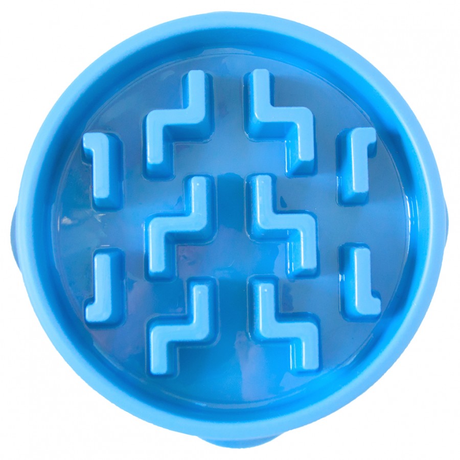 LocalID_44189 Outward Hound - Fun Feeder Slo-Bowl Blue - Regular 4 Cup