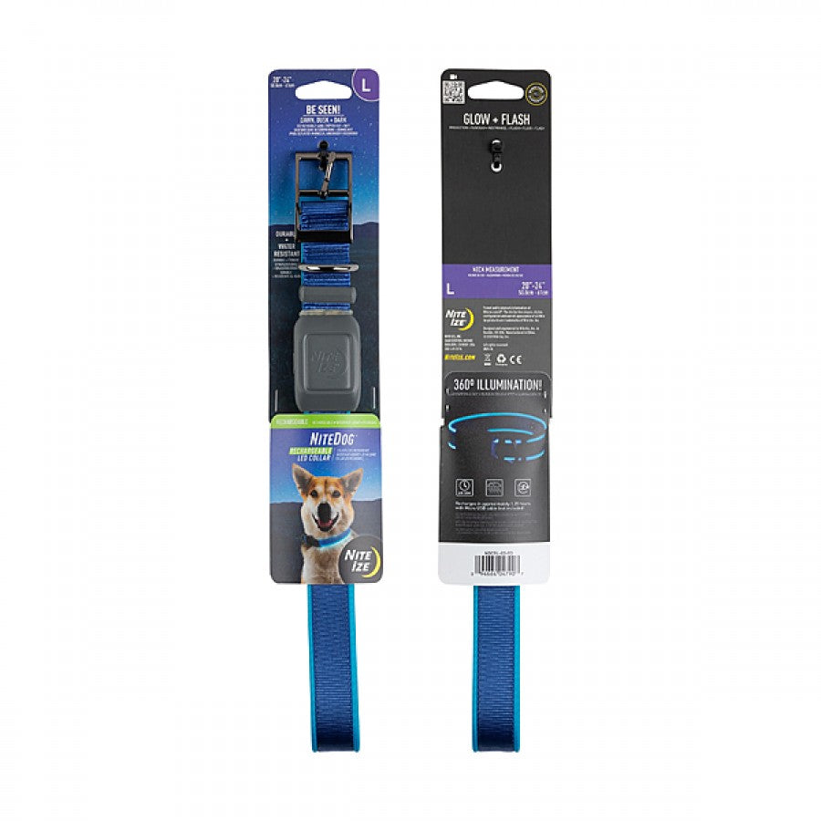 LocalID_66544 Nite Ize - NiteDog Rechargeable LED Collar - BLUE - LARGE