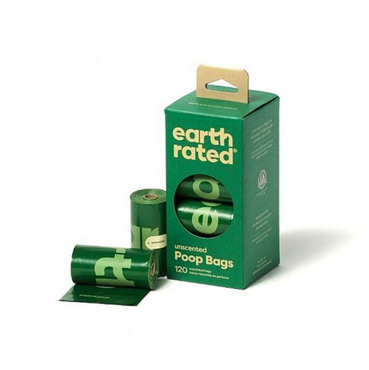 LocalID_66120 Earth Rated - Poop Bag Refills - UNSCENTED - 8 Rolls 120 Bags