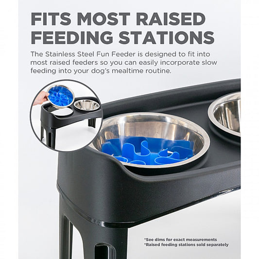 *DISC* Outward Hound - Fun Feeder - STAINLESS STEEL - MEDIUM - 21.5CM (8.5in)