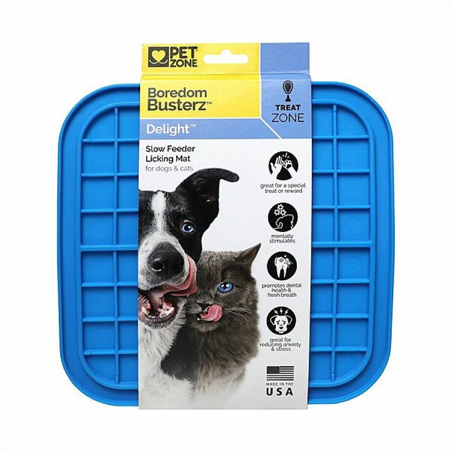 *DISC* Pet Zone - Boredom Busters Delight Lick Mat - BLUE - 20CM (8in)