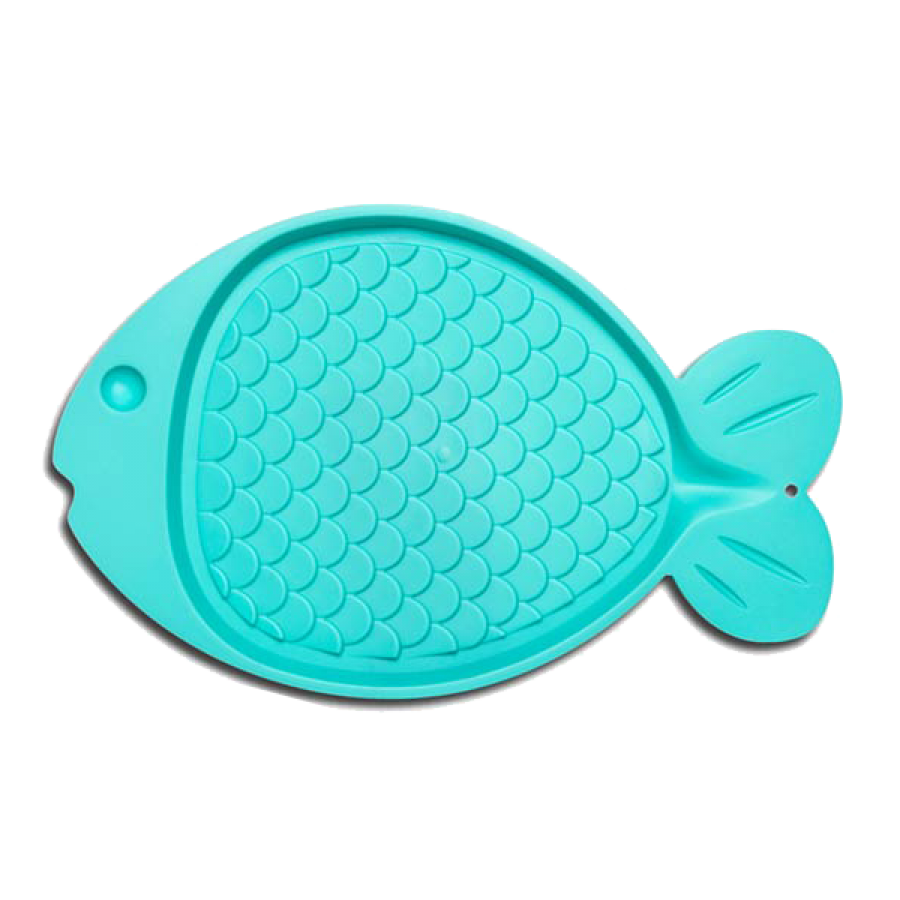 *S.O. - Up to 2 Week Wait* Bella - Spill Proof Fish Shaped Cat Mat - GREEN - 49CM (19in)