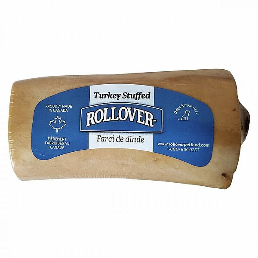 LocalID_56476 Rollover - Small Stuffed Bone TURKEY Dog Chew - 10-15CM (4-6in)